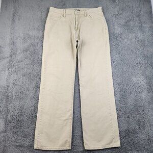 Y2K Vintage Wide Leg Baggy Skater Khaki Pants Mens 33x30 Beige Skateboard Cotton
